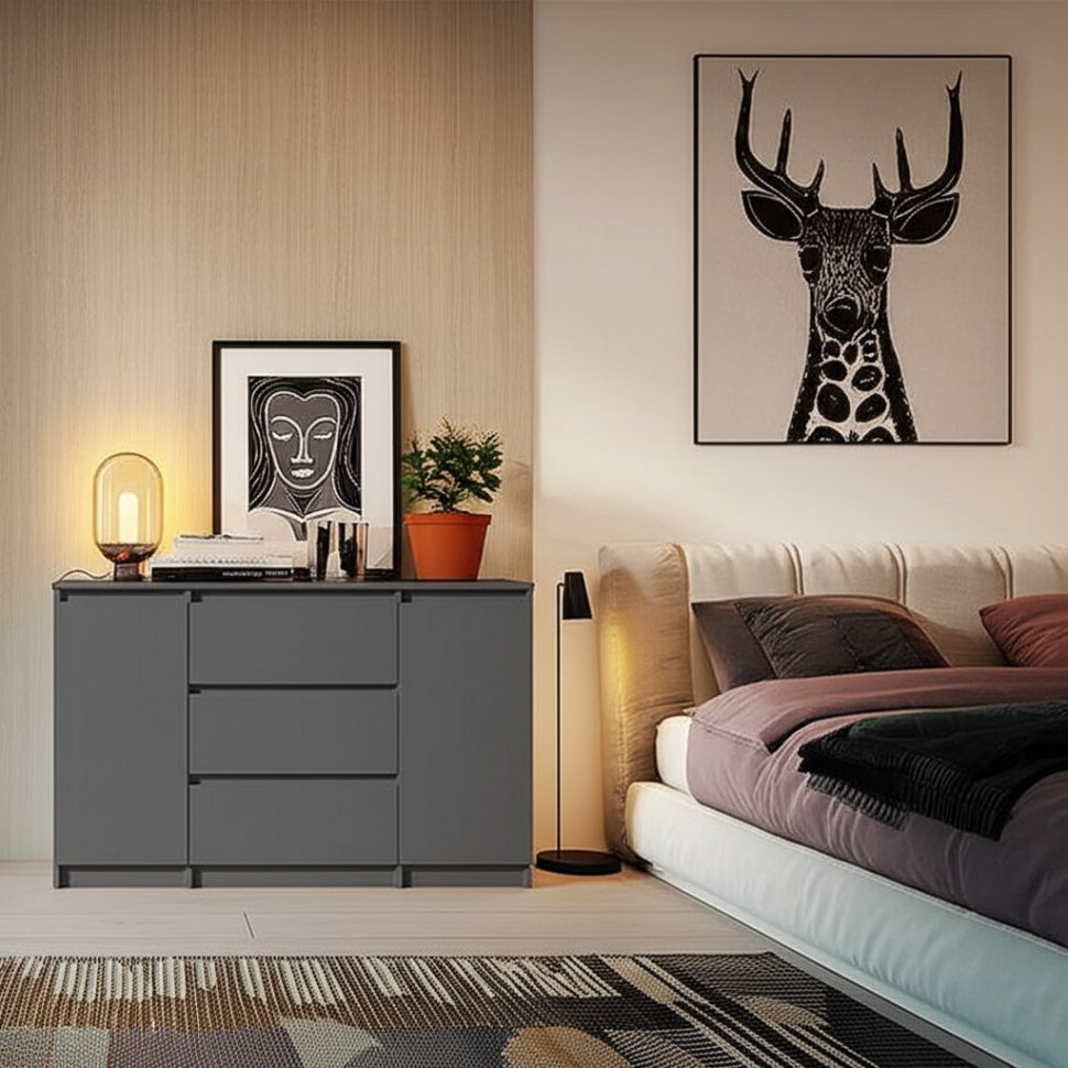 Комод-тумба Денвер (Графит серый)