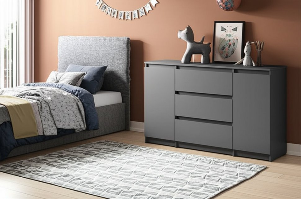 Комод-тумба Денвер (Графит серый)