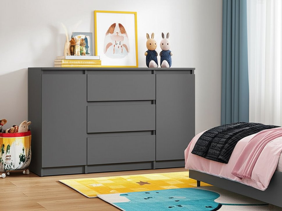 Комод-тумба Денвер (Графит серый)