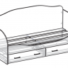 Кровать 90х200 с ящиками Афина Мебель Маркет