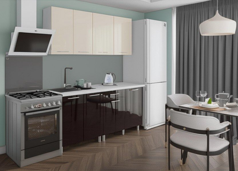 Кухня Танго 1,8 м, Ваниль, Горький шоколад