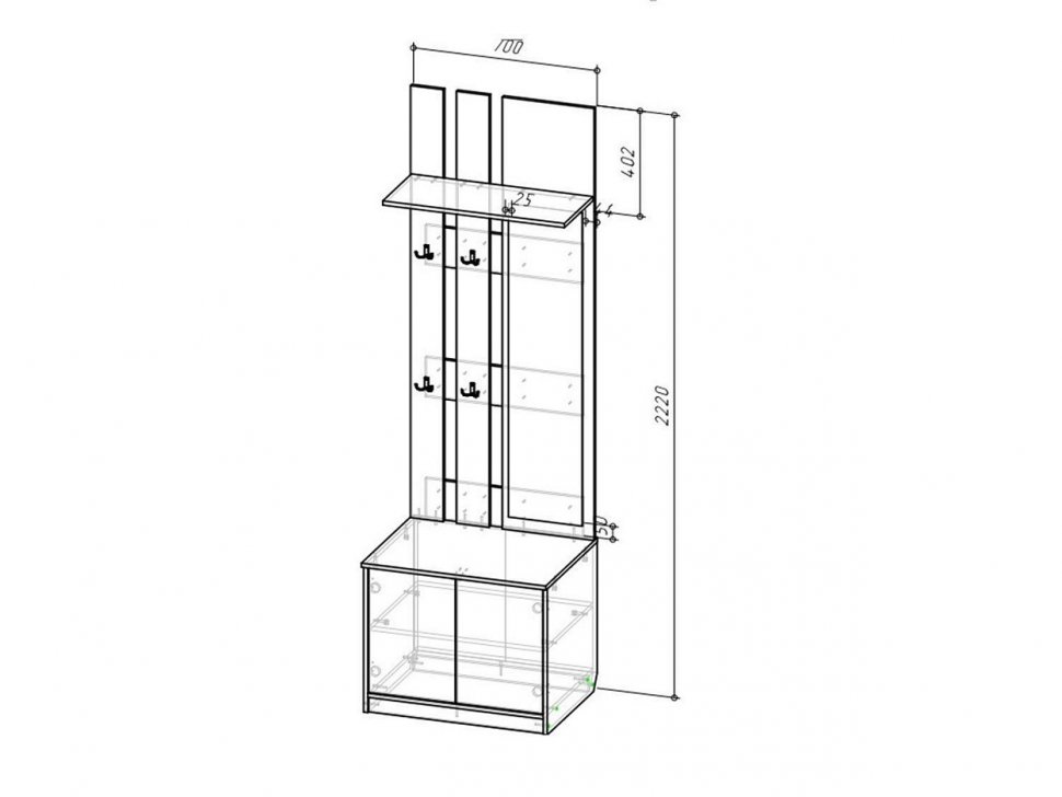 Прихожая Бруно 1 Дуб Вотан / Серый графит