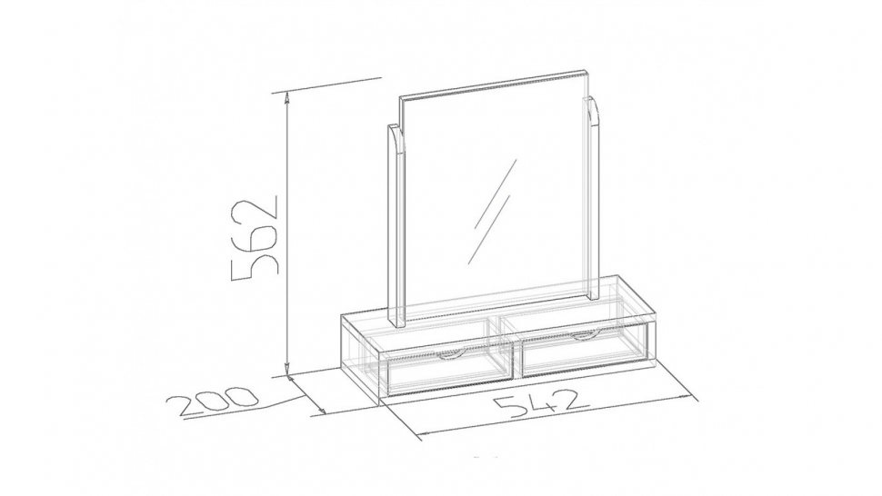 Трюмо с ящиками Глазов-мебель Sherlock 55 (Дуб Сонома)