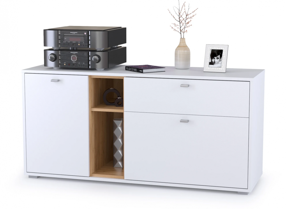 Бэль Тумба 10.91 Дуб Золотой / Белый