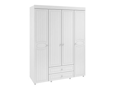 Шкаф 4-х дверный с ящиками Монако МН-62 белое дерево