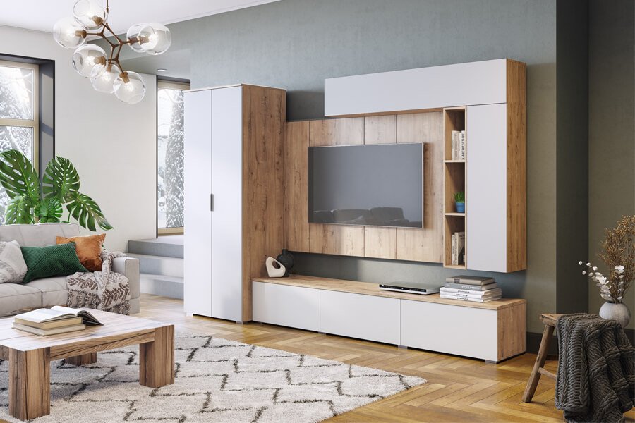 Тумба под ТВ 2420 Сканди MLK (Белый бланш)