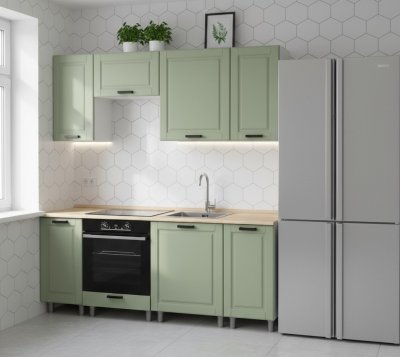 Кухня Аленушка 2 м Астра Фисташка,скоба черный,сонома