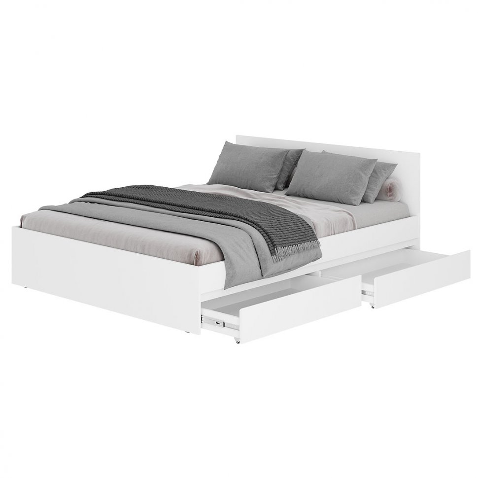 Кровать с основанием 1,6 м Симпл КР-17, Белый