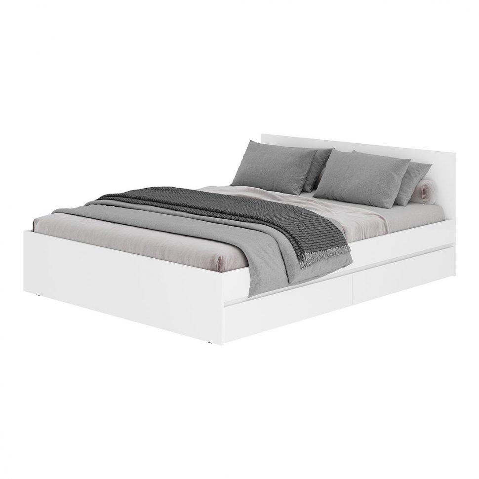 Кровать с основанием 1,6 м Симпл КР-17, Белый