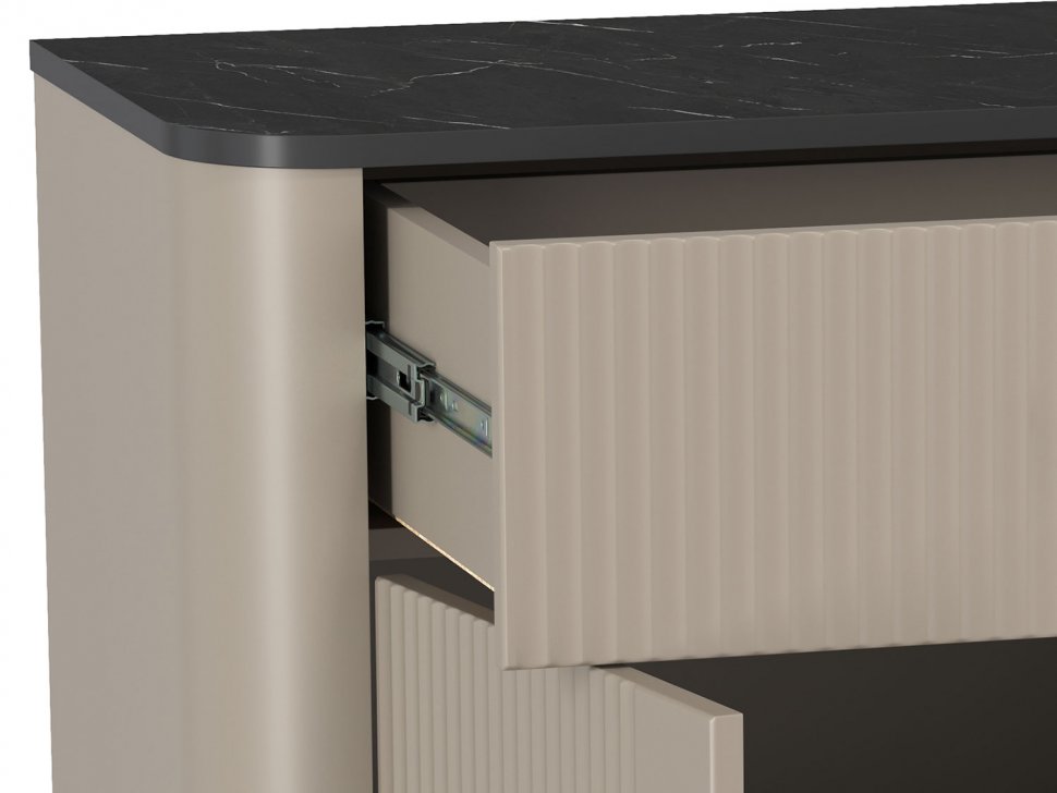 Фиделия комод 76.03 серый камень / мрамор черный