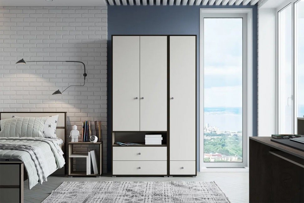 Шкаф двухдверный с ящиками Акита (Арника)