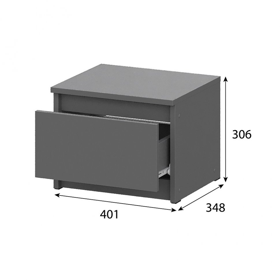 Тумба прикроватная Денвер (Графит серый)