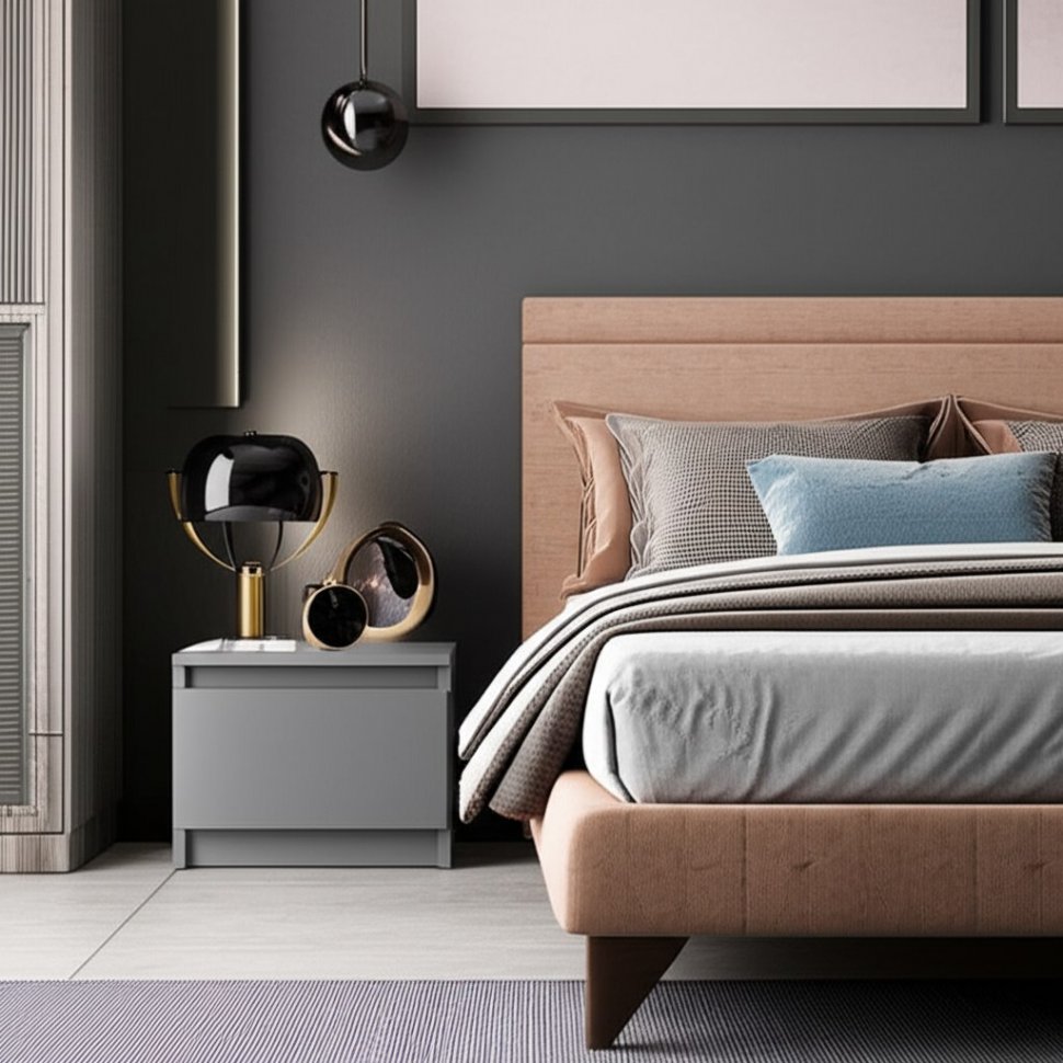 Тумба прикроватная Денвер (Графит серый)