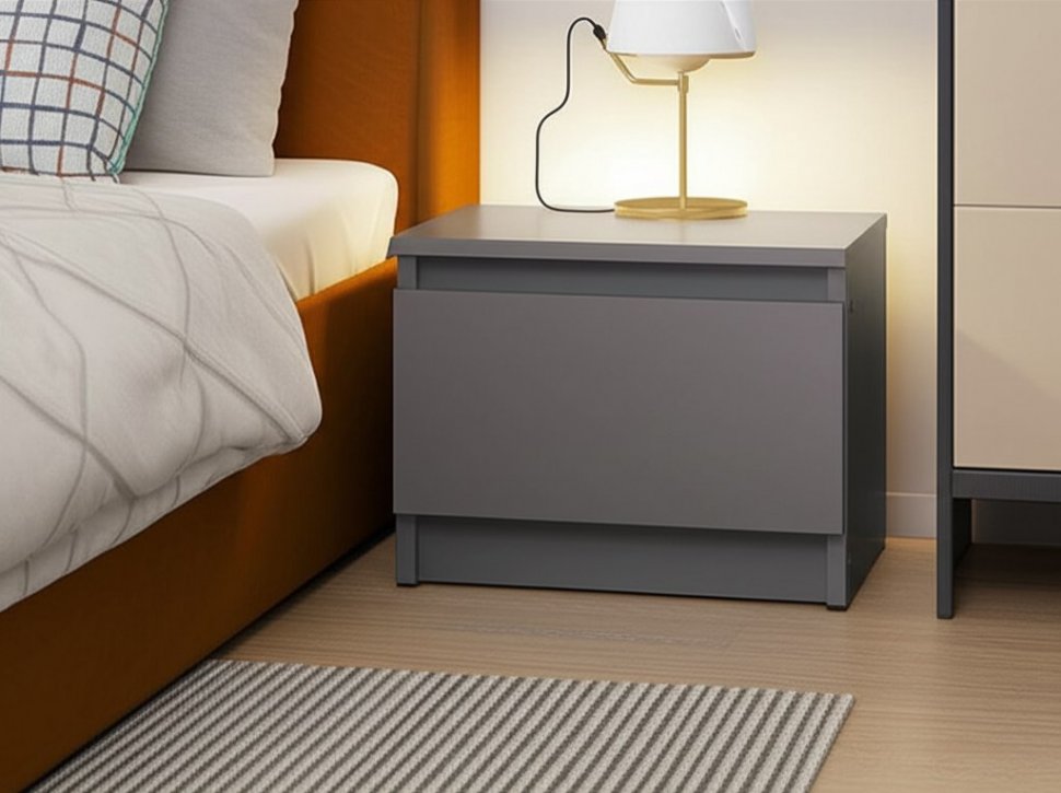 Тумба прикроватная Денвер (Графит серый)