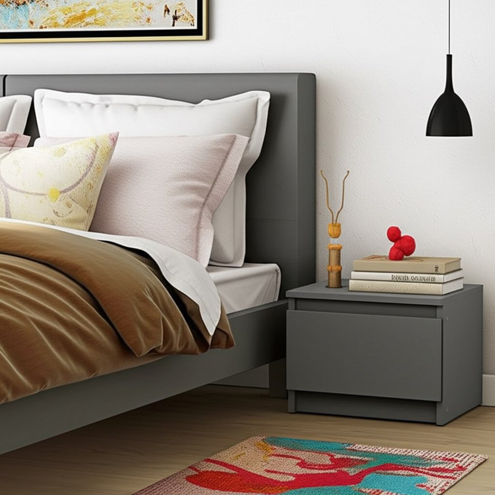 Тумба прикроватная Денвер (Графит серый)