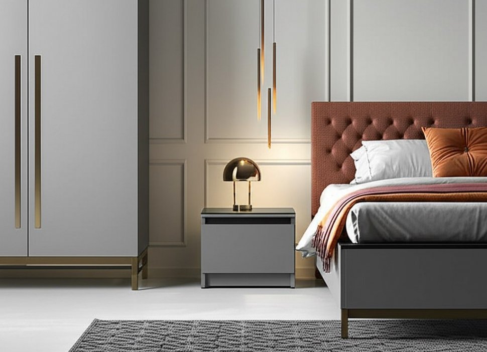 Тумба прикроватная Денвер (Графит серый)