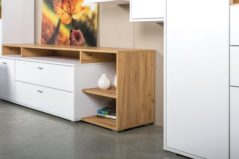 Бэль Тумба 10.92 Дуб Золотой / Белый