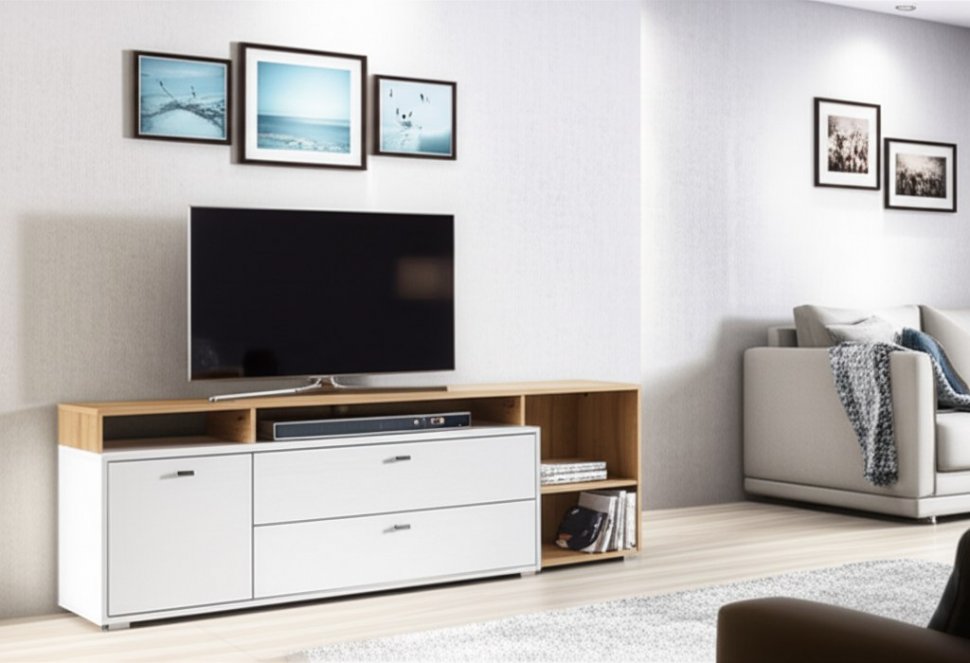 Бэль Тумба 10.92 Дуб Золотой / Белый