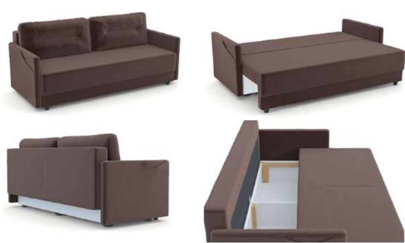 Диван Каир 3 SKANDEAN (Коричневый)