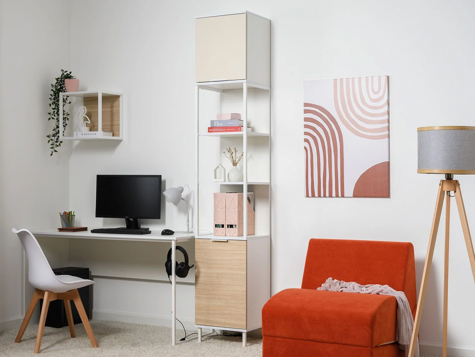 Марвэл Стеллаж 16.426 Белый PE шагрень / Плэйн