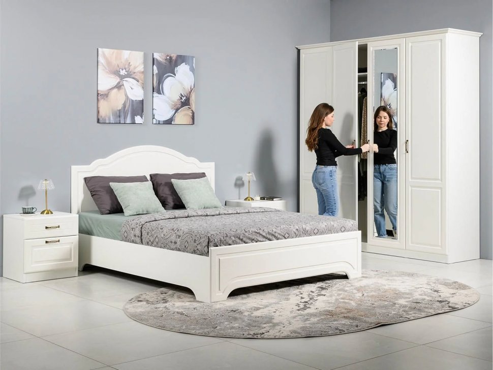 Спальня Ливерпуль 3 Белый/Ясень ваниль