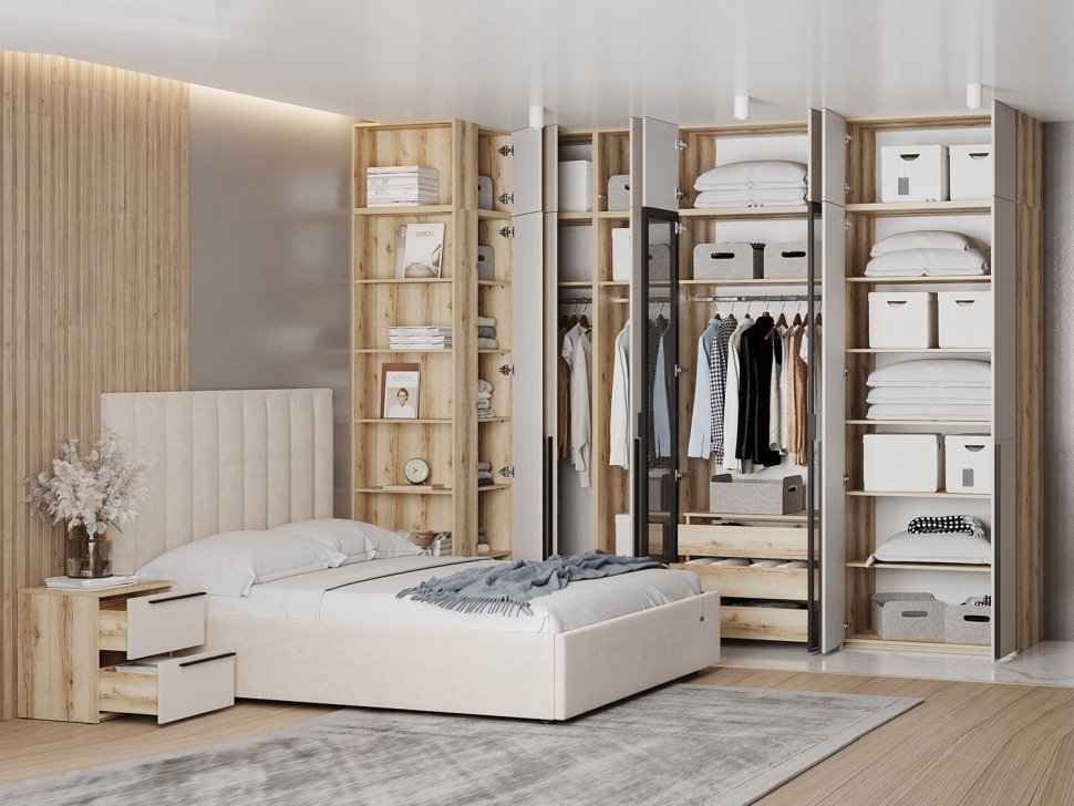 Спальня Арден 1 Дуб Делано / Сантьяго софт