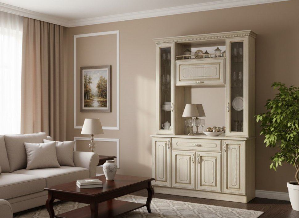 Столовый буфет Анжелика ясень шимо светлый