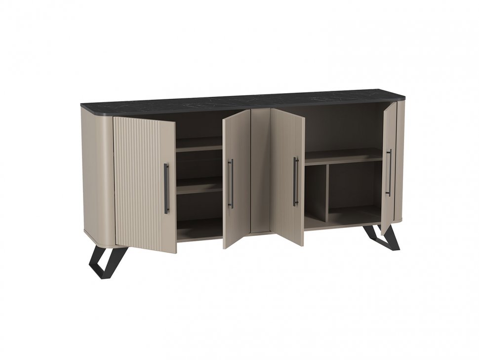 Фиделия комод 76.04 серый камень / мрамор черный