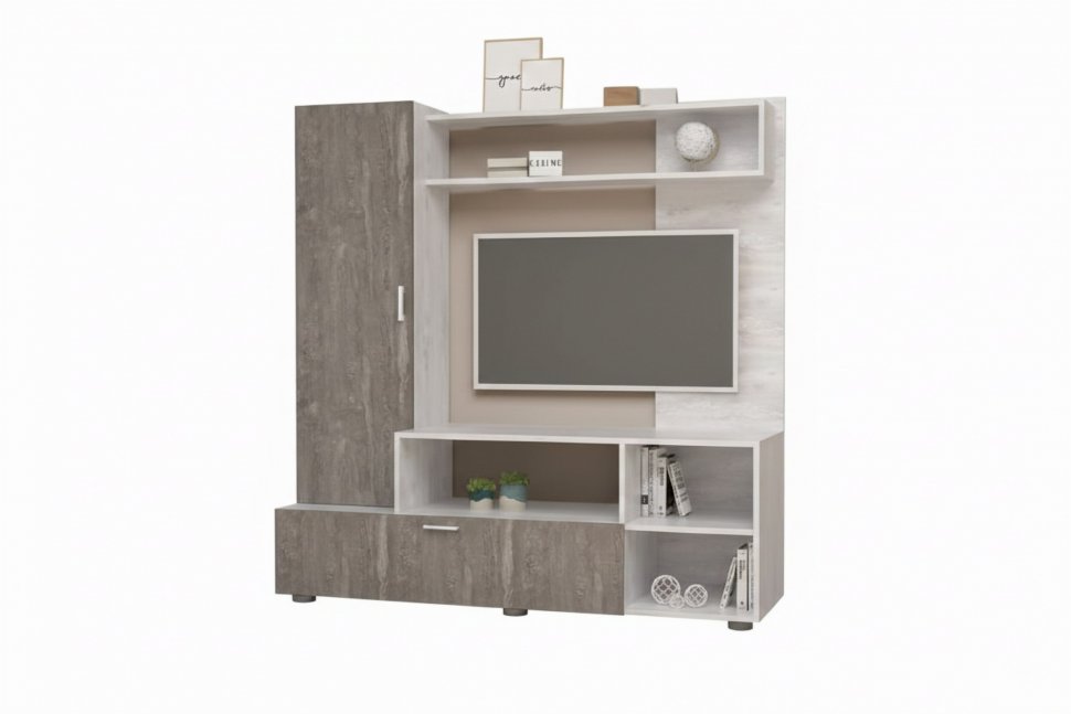 Аллегро 8 гостиная / Бетон светлый/Камень темный