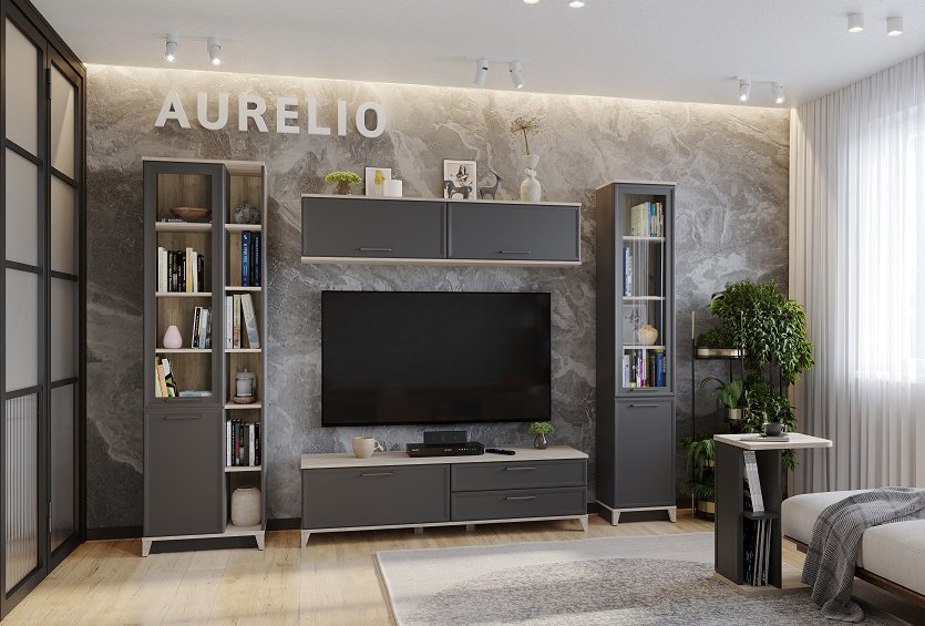 Тумба ТВ Аурелио 3 (Глазов) Антрацит