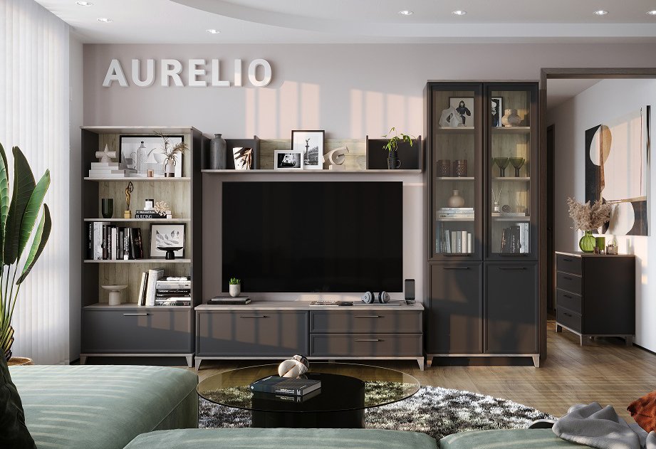 Тумба ТВ Аурелио 3 (Глазов) Антрацит