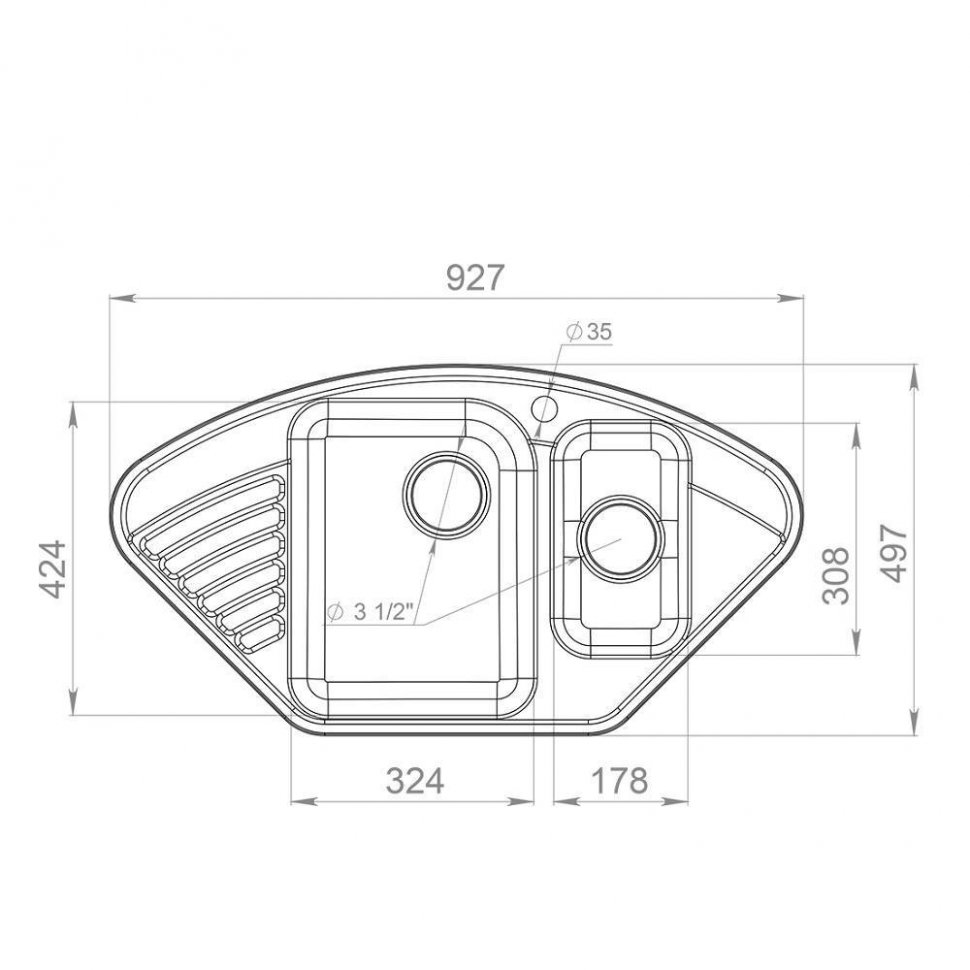 Мойка QUARZ 14, черный