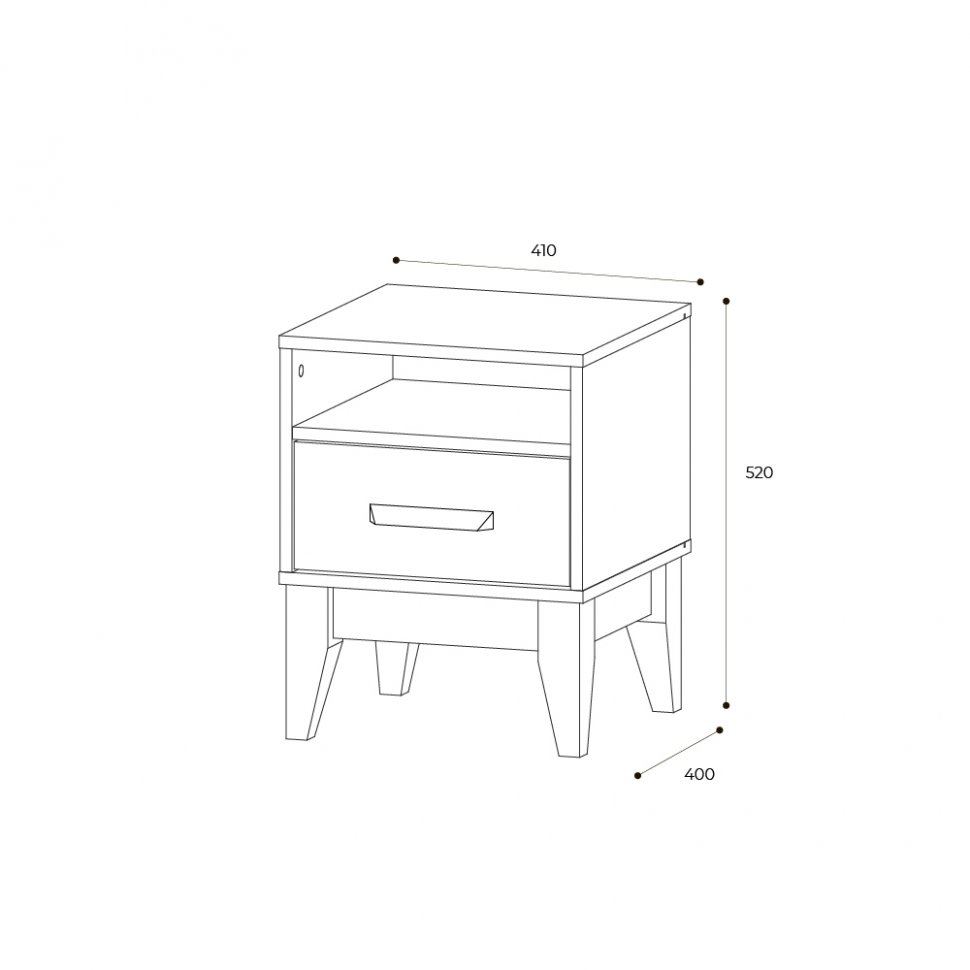 Тумба прикроватная Скандика ТБ-11 (Дуб смоки / Кашемир)