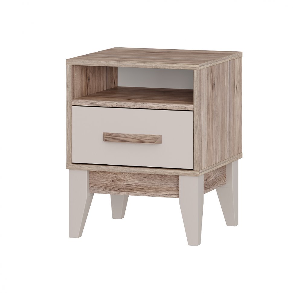 Тумба прикроватная Скандика ТБ-11 (Дуб смоки / Кашемир)