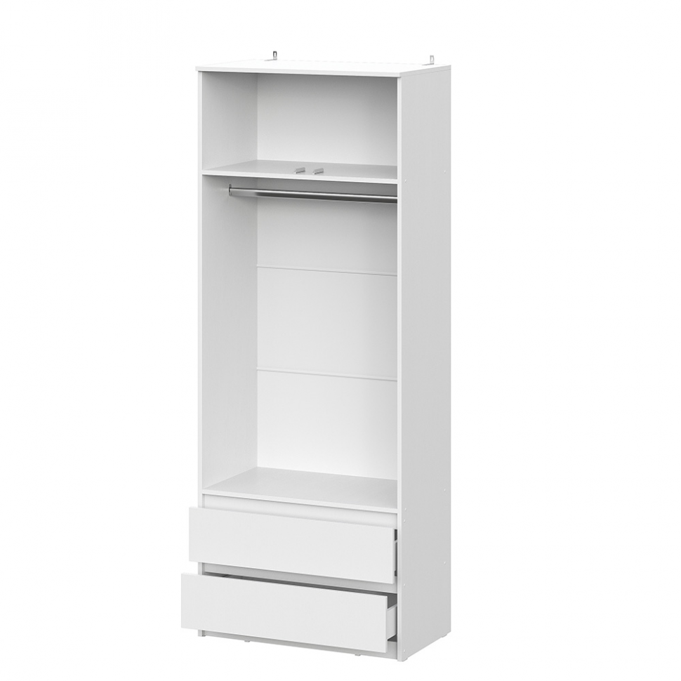 Шкаф двухстворчатый с ящиками Денвер (Серия 2), Белый