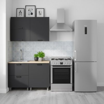 Кухня Аленушка 1,2 м с ящ.в 2 Лаванда Сталь,скоба черный,сонома