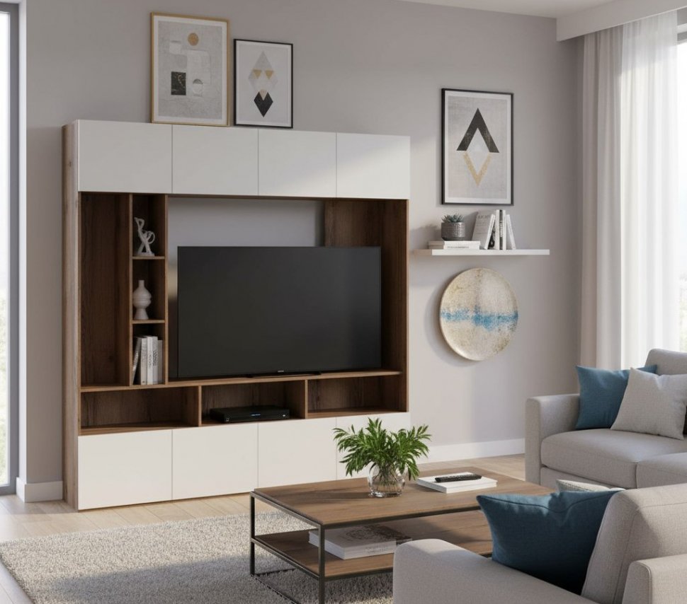 Харди ТВА секция Дуб Делано Темный / Белый