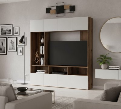 Харди ТВА секция Дуб Делано Темный / Белый