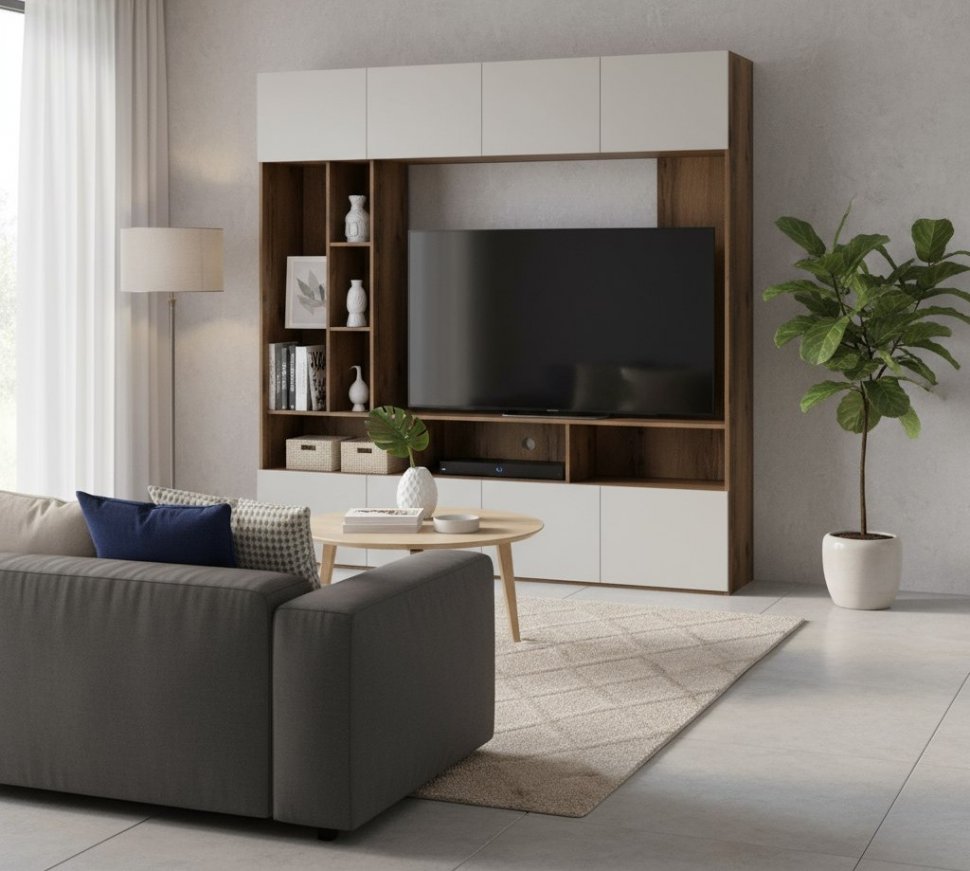 Харди ТВА секция Дуб Делано Темный / Белый