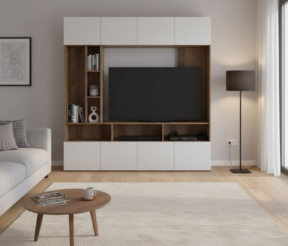 Харди ТВА секция Дуб Делано Темный / Белый