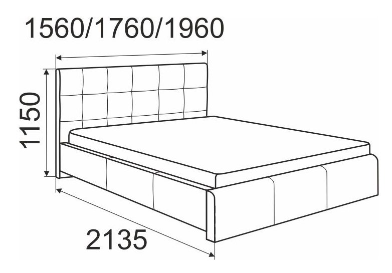 Кровать 140х200 Касабланка Арника с подъемным механизмом (Белая)