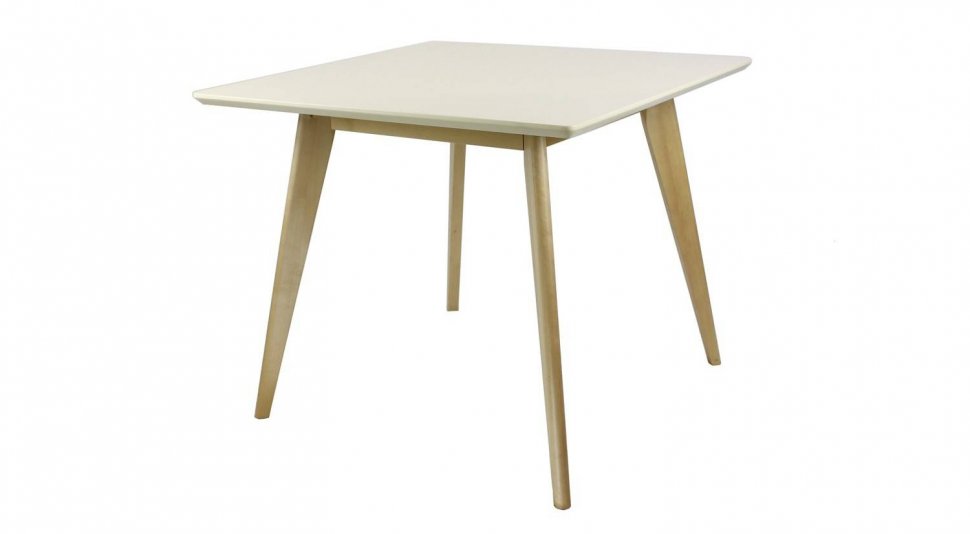 Стол обеденный Олсон Мини 90 (Слоновая кость/натуральный)