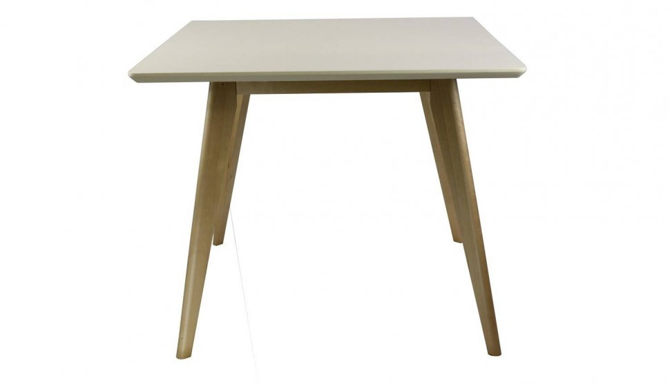 Стол обеденный Олсон Мини 90 (Слоновая кость/натуральный)
