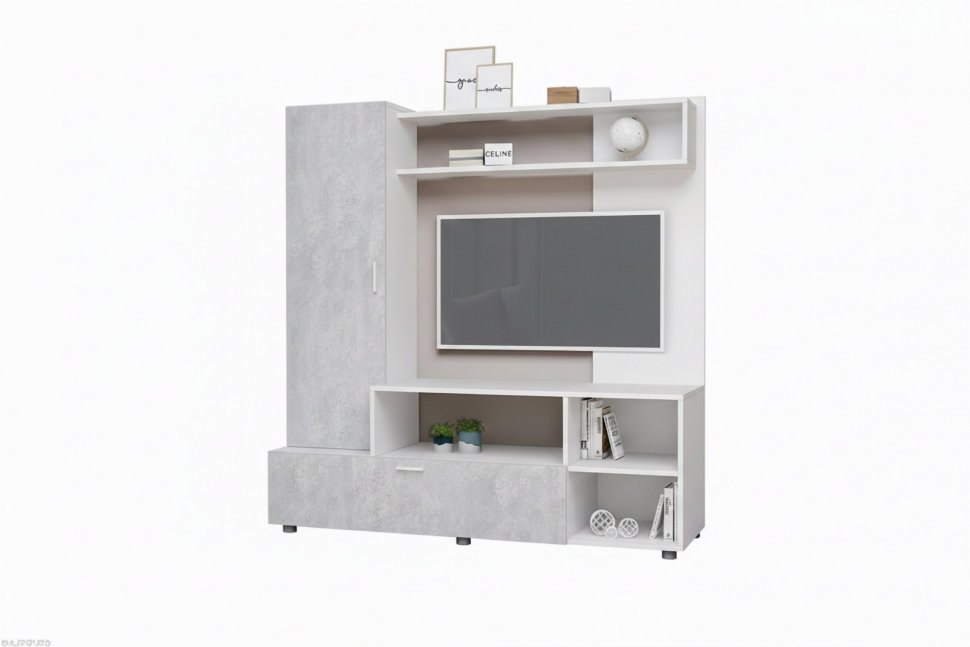 Аллегро 8 гостиная / Белый/цемент светлый