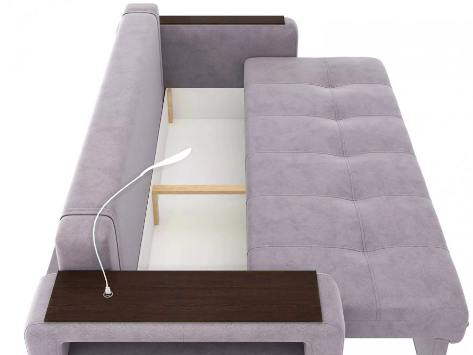 Диван Smart 4 пуф слева Б4-3т-Б3 СК Велюр Кашемир 890