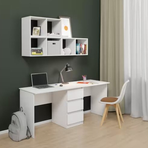 Стол письменный двухместный Матеуш-6 (Комфорт-S) Белый