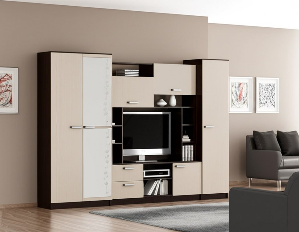 Стенка для гостиной Флора БТС (Венге)