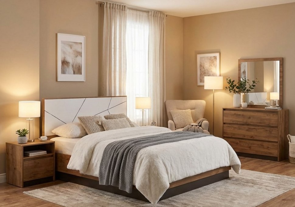 Кровать Гамма с ортопедическим основанием 54.15 Таксония/Белый