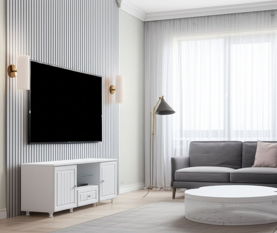 Тумба под ТВ Монако МН-25 белое дерево