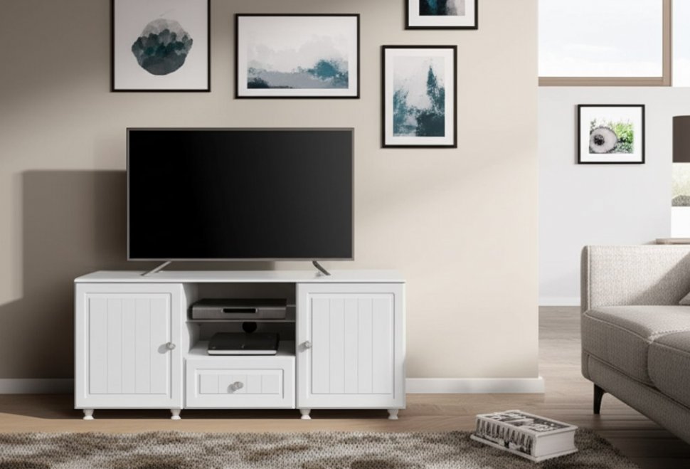 Тумба под ТВ Монако МН-25 белое дерево